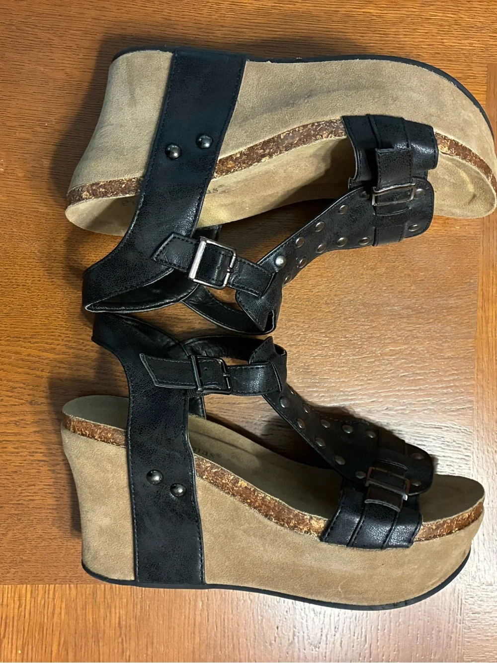 Pierre Dumas Black Studded T-Strap Sandals